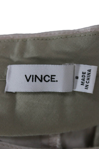 Vince Womens Cropped Chino Pants Beige Button Size 8