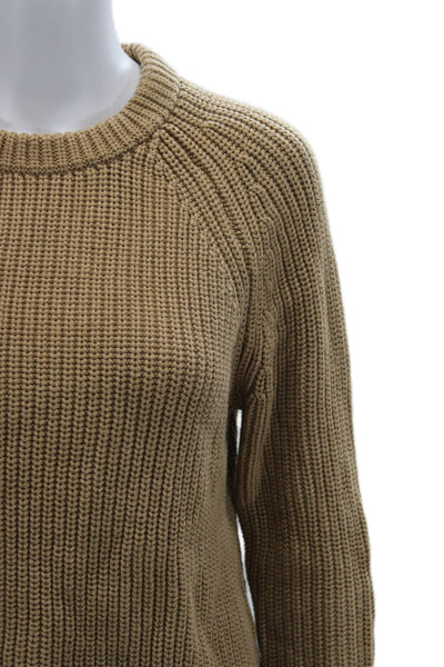 Quince Unisex Pullover Sweater Brown Organic Cotton Crewneck Long Sleeve Size S