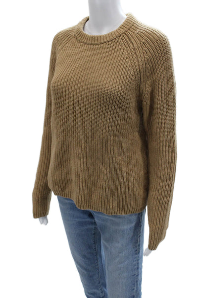 Quince Unisex Pullover Sweater Brown Organic Cotton Crewneck Long Sleeve Size S