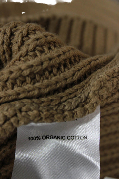 Quince Unisex Pullover Sweater Brown Organic Cotton Crewneck Long Sleeve Size S