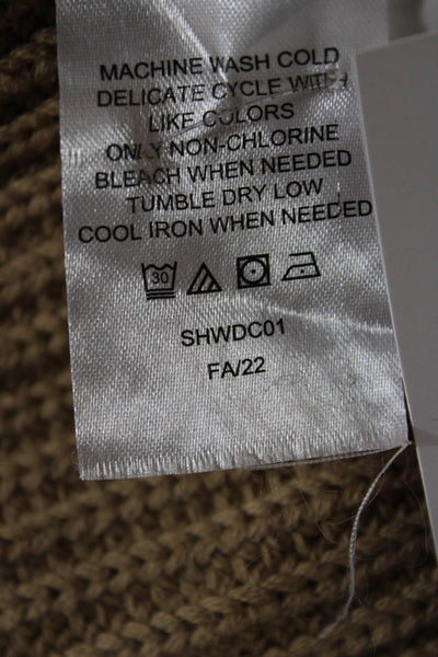 Quince Unisex Pullover Sweater Brown Organic Cotton Crewneck Long Sleeve Size S