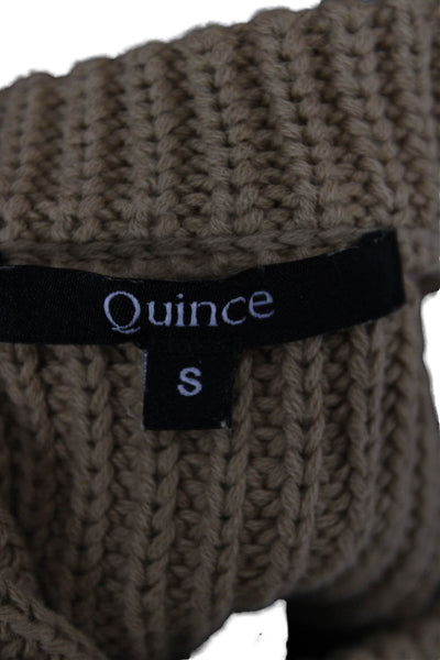 Quince Unisex Pullover Sweater Brown Organic Cotton Crewneck Long Sleeve Size S