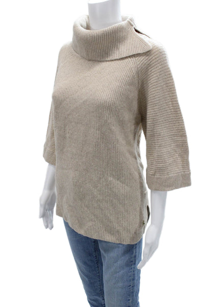 Joules Women Beige Animal Turtleneck Pullover Sweater Size 8