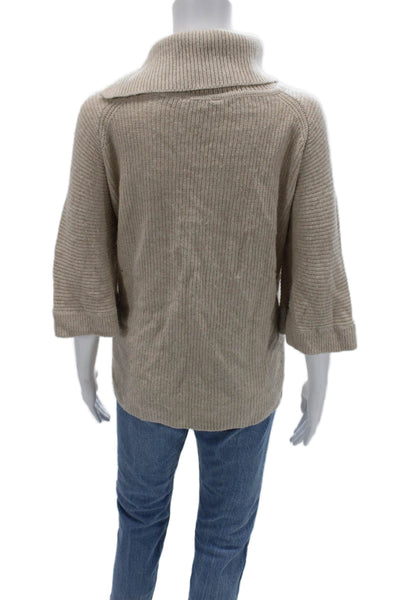 Joules Women Beige Animal Turtleneck Pullover Sweater Size 8