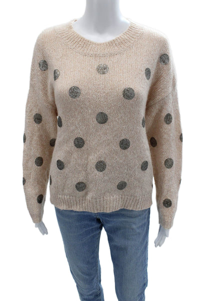 Essentiel Antwerp Unisex Pullover Sweater Beige Polka Dot Size XS