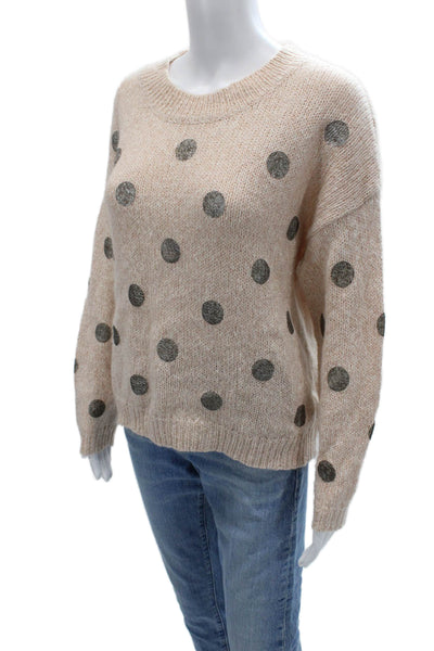 Essentiel Antwerp Unisex Pullover Sweater Beige Polka Dot Size XS