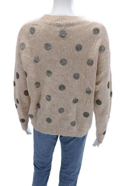 Essentiel Antwerp Unisex Pullover Sweater Beige Polka Dot Size XS