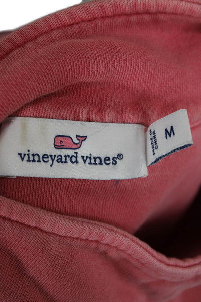 Vineyard Vines Women Pullover Sweatshirt Pink Zip Mockneck Cotton Size M