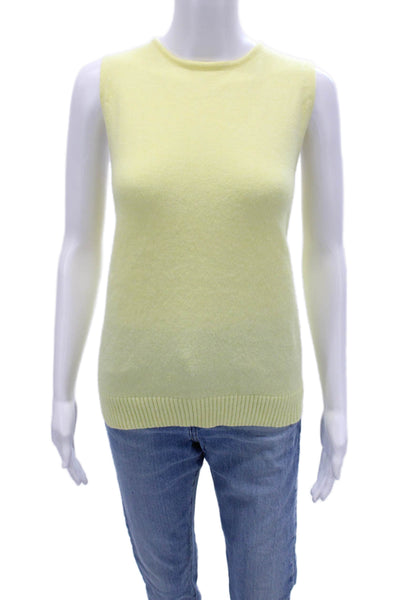MISSGUIDED Womens Sweater Vest Yellow Crew Neck Sleeveless Size S