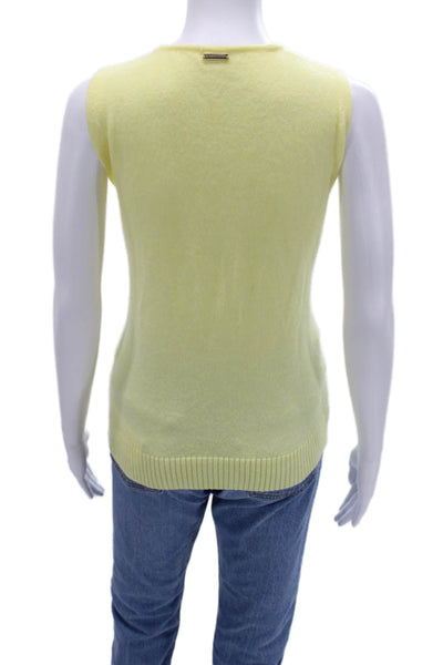 MISSGUIDED Womens Sweater Vest Yellow Crew Neck Sleeveless Size S