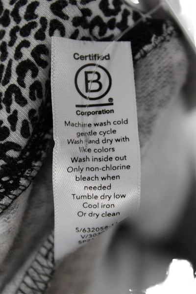 Athleta Womens Pullover Sweater Leopard Print Black Crewneck Long Sleeve Size S