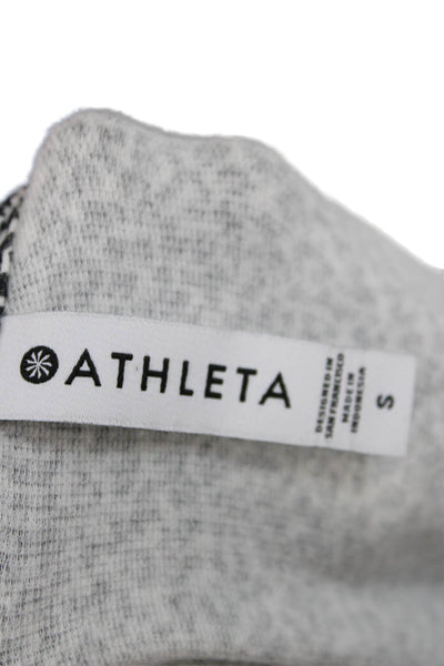 Athleta Womens Pullover Sweater Leopard Print Black Crewneck Long Sleeve Size S