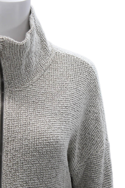 Sweaty Betty Unisex Gray Full Zip Sweater High Neck Long Sleeve Size M