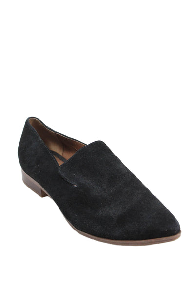 Franco Sarto Womens Slip On Pointed Toe Suede Loafers Black Size 8.5
