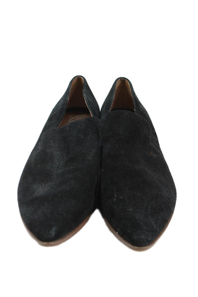 Franco Sarto Womens Slip On Pointed Toe Suede Loafers Black Size 8.5