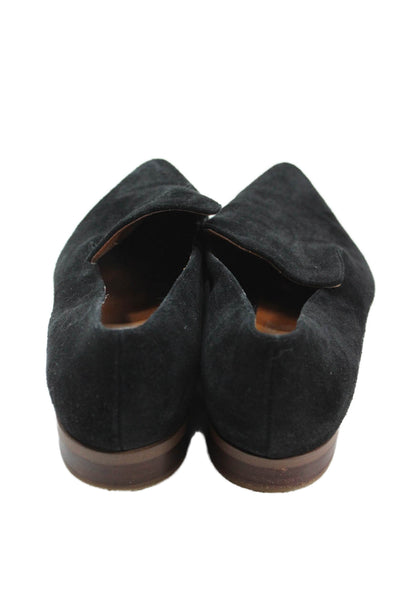 Franco Sarto Womens Slip On Pointed Toe Suede Loafers Black Size 8.5