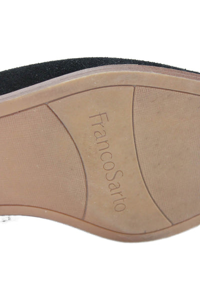 Franco Sarto Womens Slip On Pointed Toe Suede Loafers Black Size 8.5