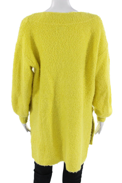 Pilcro Anthropologie Womens V-Neck Pullover Sweater Yellow Long Sleeve Size M