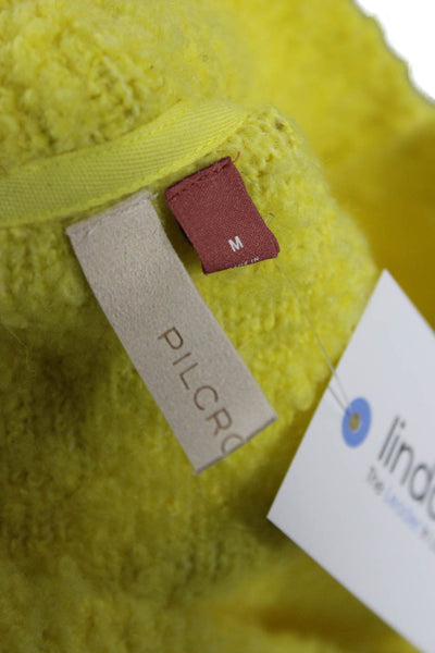 Pilcro Anthropologie Womens V-Neck Pullover Sweater Yellow Long Sleeve Size M