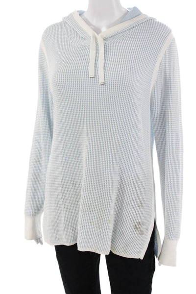 Blyse Spenard Women Pullover Hoodie Light Blue Drawstring Long Sleeve Size M