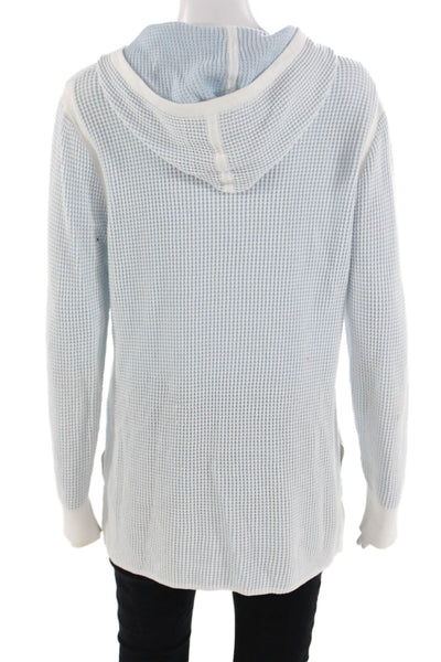 Blyse Spenard Women Pullover Hoodie Light Blue Drawstring Long Sleeve Size M