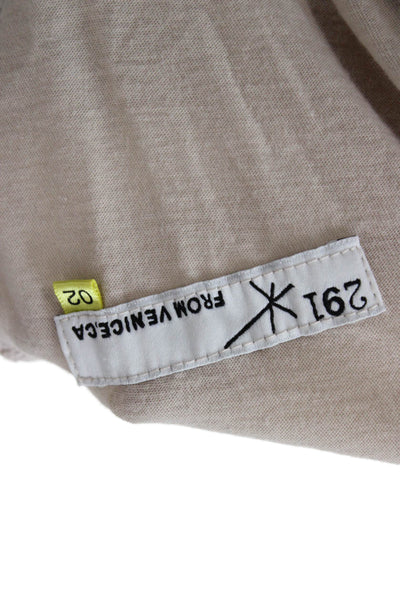 291 Women Tank T-Shirt Dress Beige Cotton Graphic Size 2