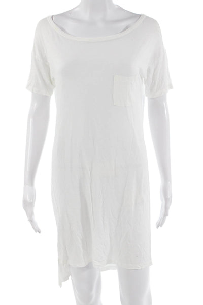 T Alexander Wang Women White T Shirt Dress Short Sleeve Rayon Size XS