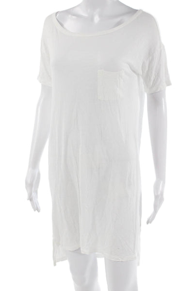 T Alexander Wang Women White T Shirt Dress Short Sleeve Rayon Size XS