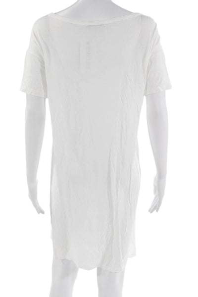 T Alexander Wang Women White T Shirt Dress Short Sleeve Rayon Size XS