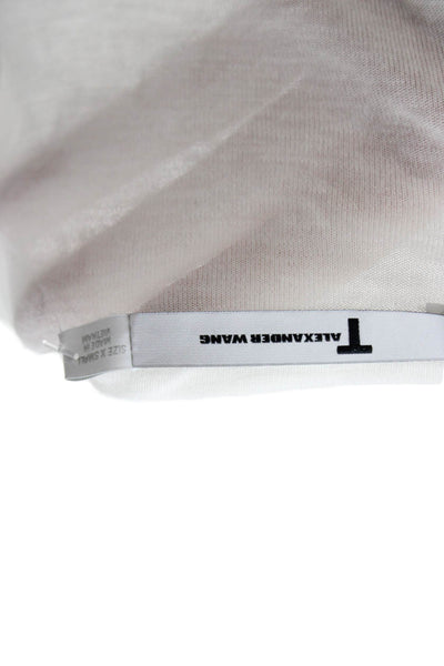 T Alexander Wang Women White T Shirt Dress Short Sleeve Rayon Size XS
