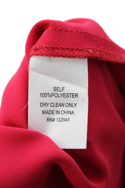 Amanda Uprichard Women Red Short Long Sleeve Shift Dress Petite Size M