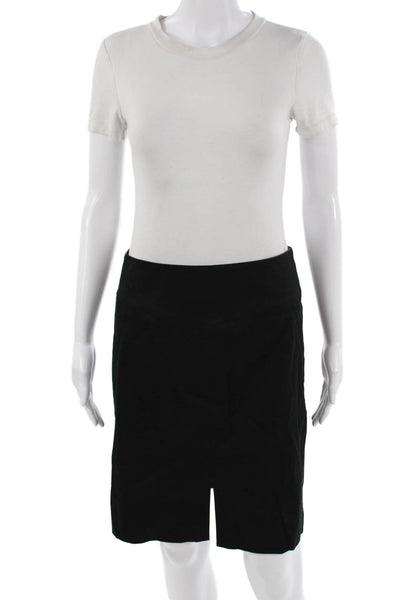 Club Monaco Womens Straight Pencil Skirt Black Cotton Spandex Size 4