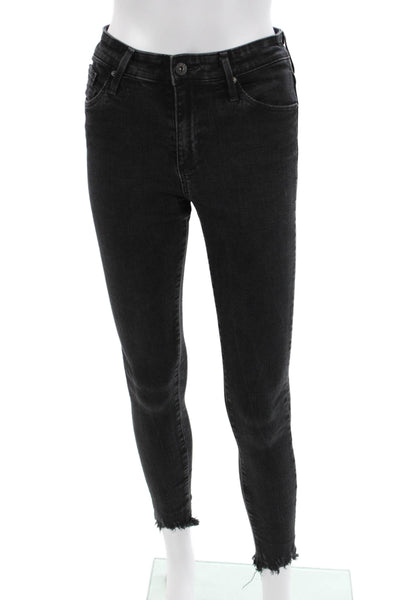 AG Adriano Goldschmied Women Skinny Ankle Jeans Black High Rise 28 Size 25