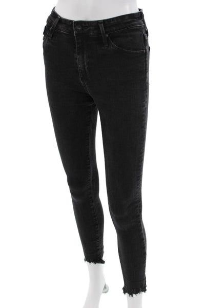 AG Adriano Goldschmied Women Skinny Ankle Jeans Black High Rise 28 Size 25