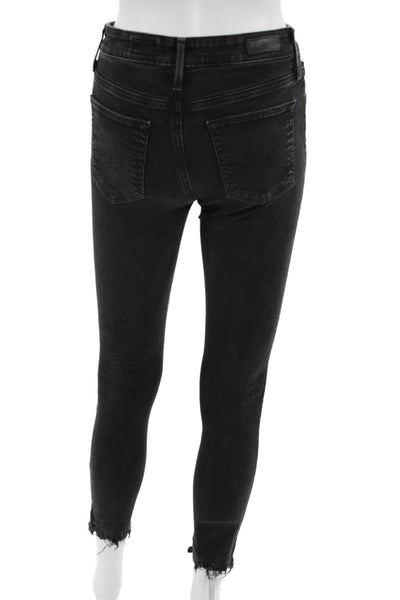 AG Adriano Goldschmied Women Skinny Ankle Jeans Black High Rise 28 Size 25