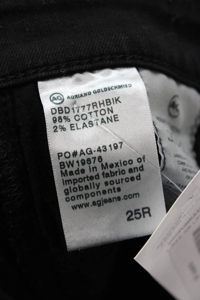 AG Adriano Goldschmied Women Black High Rise Ankle Skinny Jeans Size 25