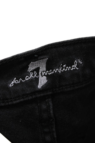 7 For All Mankind Women Black Ankle Skinny Jeans High Rise Size 25
