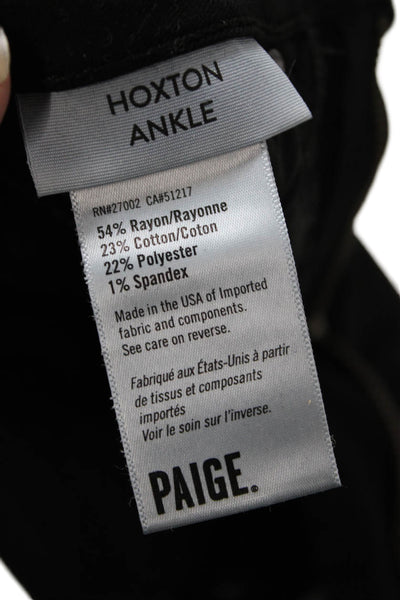 Paige Womens Ankle Skinny Jeans Black High Rise Button 28 Inseam Size 25