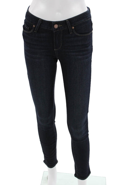 Paige Womens Ankle Skinny High Rise Dark Blue Jeans Size 25