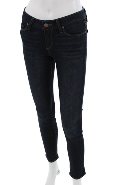 Paige Womens Ankle Skinny High Rise Dark Blue Jeans Size 25