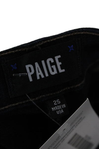 Paige Womens Ankle Skinny High Rise Dark Blue Jeans Size 25