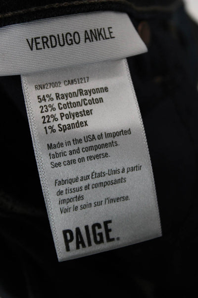 Paige Womens Ankle Skinny High Rise Dark Blue Jeans Size 25