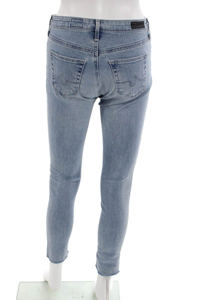 AG Adriano Goldschmied Womens Ankle Skinny Jeans Light Blue Size 25