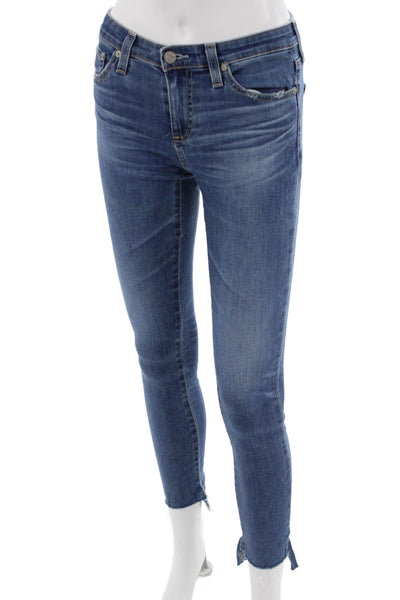 AG Adriano Goldschmied Womens Ankle Skinny Blue High Rise Jeans Size 25