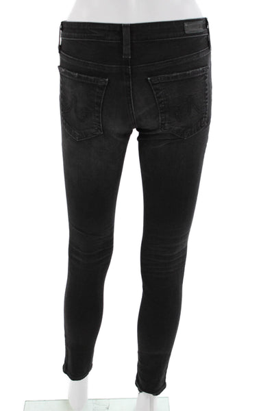 AG Adriano Goldschmied Womens Black Ankle Skinny High Rise Jeans Size 26