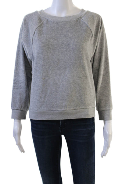 Kondi Womens Pullover Sweatshirt Gray Crew Neck Long Sleeve Cotton Blend Size S