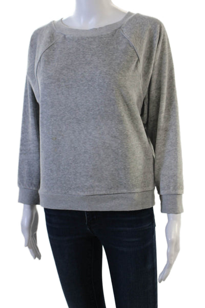 Kondi Womens Pullover Sweatshirt Gray Crew Neck Long Sleeve Cotton Blend Size S