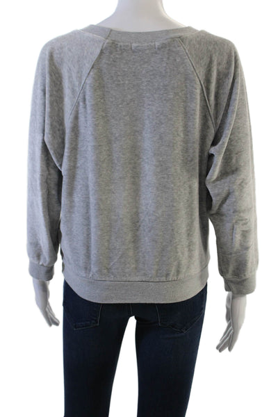 Kondi Womens Pullover Sweatshirt Gray Crew Neck Long Sleeve Cotton Blend Size S