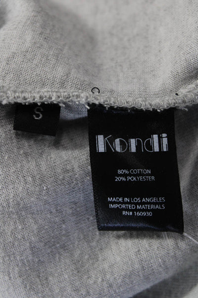 Kondi Womens Pullover Sweatshirt Gray Crew Neck Long Sleeve Cotton Blend Size S