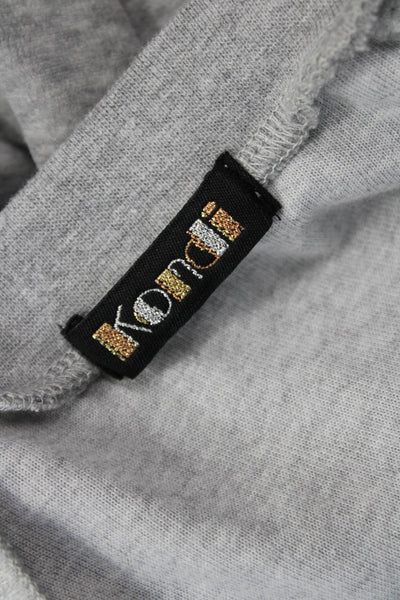 Kondi Womens Pullover Sweatshirt Gray Crew Neck Long Sleeve Cotton Blend Size S